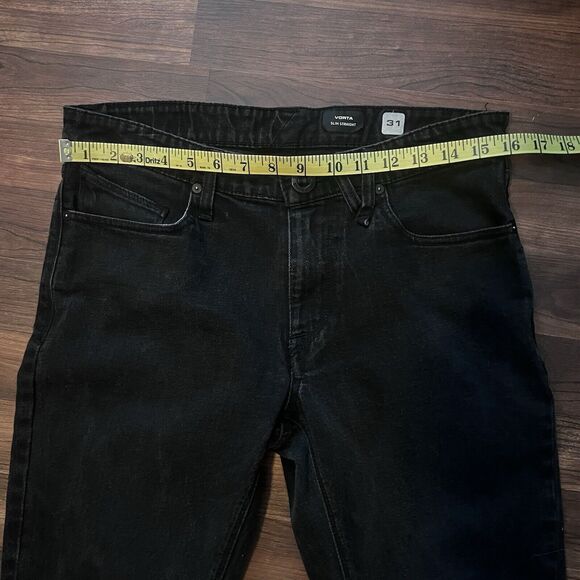 Volcom Vorta Slim Straight True To This Black Jeans Sz 31 Grunge Skater Biker - Picture 4 of 10